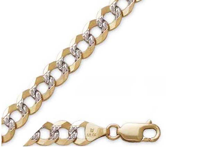 Two Tone Plated Mens Curb Chain